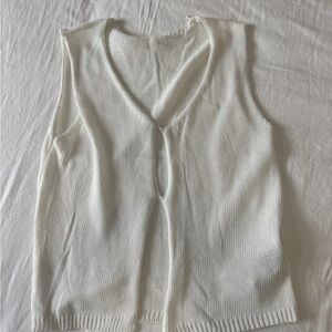 SHEIN Ivory Knit Sleeveless Top